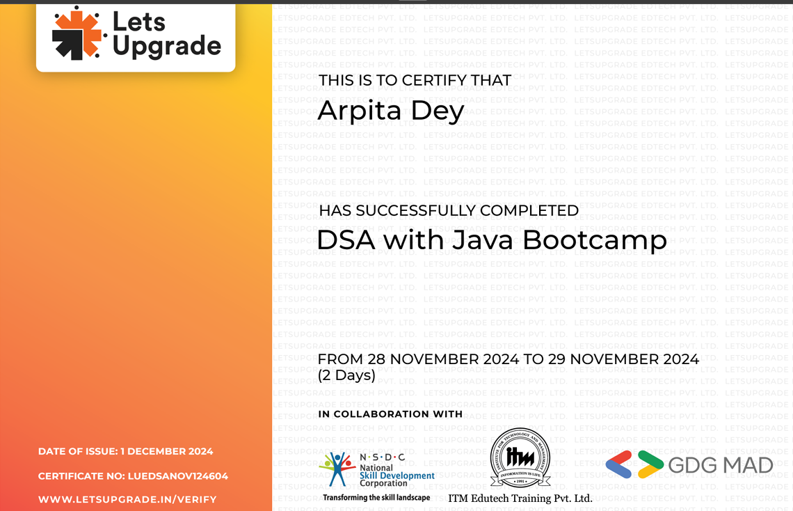 DSA Certificate